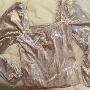 Anthropologie crushed velvet top